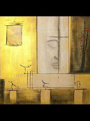 Peinture intitulée "Derrière la fenêtre" par Wassertheurer, Œuvre d'art originale, Huile