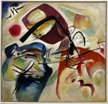 Malarstwo zatytułowany „Avec l'arc noir” autorstwa Wassily Kandinsky, Oryginalna praca, Olej