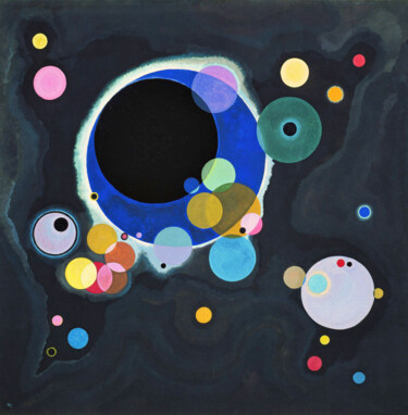 Картина под названием "Plusieurs cercles" - Wassily Kandinsky, Подлинное произведение искусства, Масло