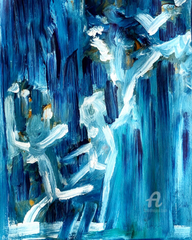 Painting titled "3 Under the rain (o…" by Wassim Ksibi, Original Artwork, Acrylic