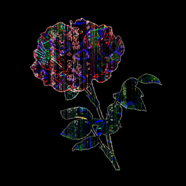 Digital Arts titled "Rose-flower" by Charles Waswa, Original Artwork, Digital Painting