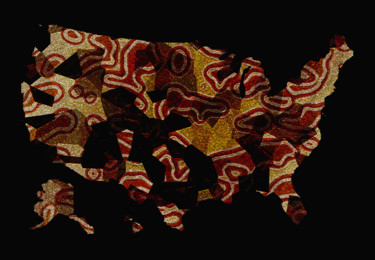 Arts numériques intitulée "usa-map-painting-fo…" par Charles Waswa, Œuvre d'art originale, Peinture numérique