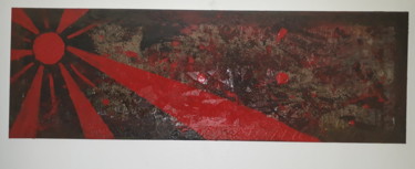 Peinture intitulée "Soleil Rouge" par Wata, Œuvre d'art originale