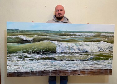 Schilderij getiteld "Наш берег" door Water-Man, Origineel Kunstwerk, Olie