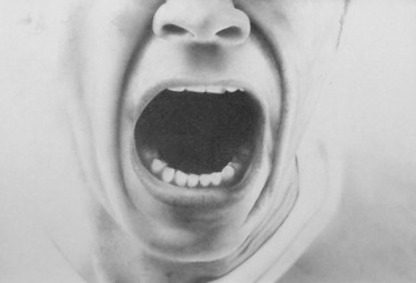 Desenho intitulada "Cri - Scream" por Christophe Moreau, Obras de arte originais, Lápis