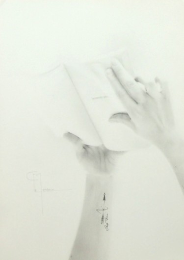 Drawing titled "Tout commence ici" by Christophe Moreau, Original Artwork, Pencil