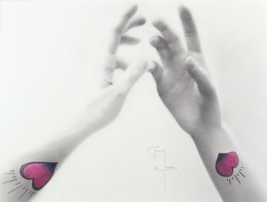 Σχέδιο με τίτλο "Se connecter" από Christophe Moreau, Αυθεντικά έργα τέχνης, Μολύβι