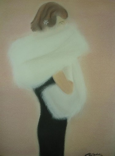 Painting titled "My White Fur" by Abhilasha, Original Artwork, 