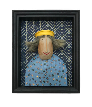 雕塑 标题为“Portrait de La Rigo…” 由Nathalie Watine, 原创艺术品, 木 安装在其他刚性面板上