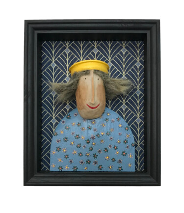 Sculpture titled "Portrait de La Rigo…" by Nathalie Watine, Original Artwork, Wood Mounted on Other rigid panel