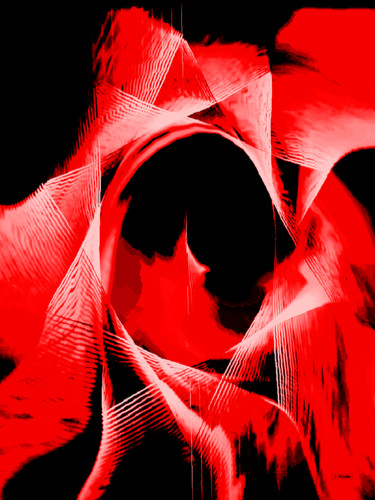 Arts numériques intitulée "la femme soleil rou…" par Milafair, Œuvre d'art originale, Peinture numérique