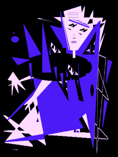 Arts numériques intitulée "LA MAGICIENNE BLEUE" par Milafair, Œuvre d'art originale, Peinture numérique
