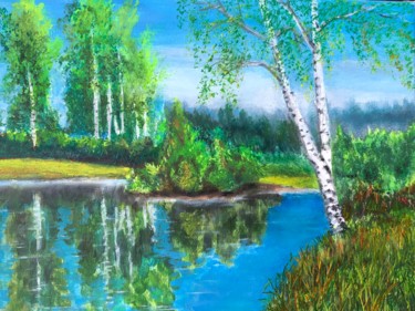 Painting titled "SILENT OF NATURE" by Valery, Original Artwork, Oil