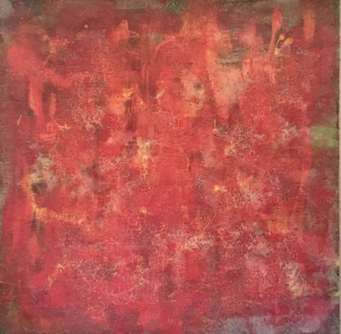 Schilderij getiteld "Red" door Greg Kaiser, Origineel Kunstwerk, pigmenten Gemonteerd op Frame voor houten brancard
