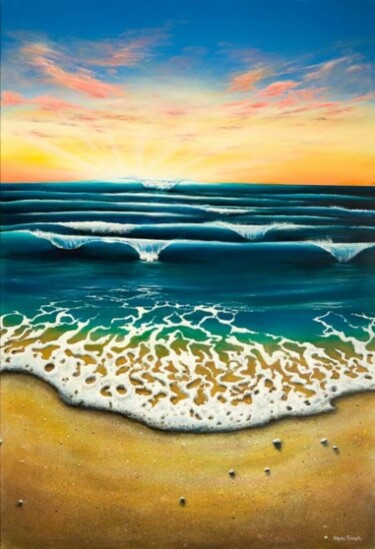 Painting titled "Sunrise" by Wayne French, Original Artwork, Oil