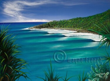 Painting titled "Granite Bay Noosa" by Wayne French, Original Artwork, Oil