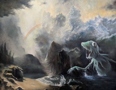 Painting titled "Chasing Rainbows" by Waynester, Original Artwork, Oil