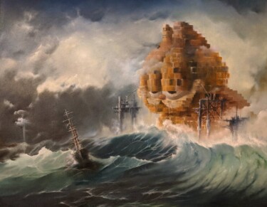 Painting titled "Here Comes The Storm" by Waynester, Original Artwork, Oil