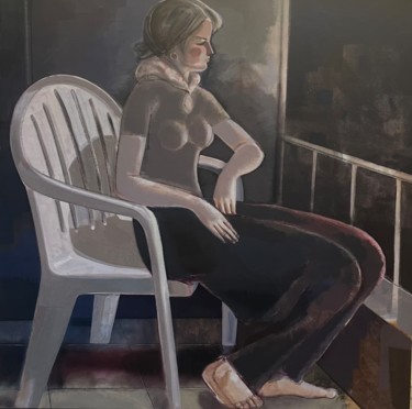 Painting titled "The Wait" by Wazzan Sa, Original Artwork, Acrylic