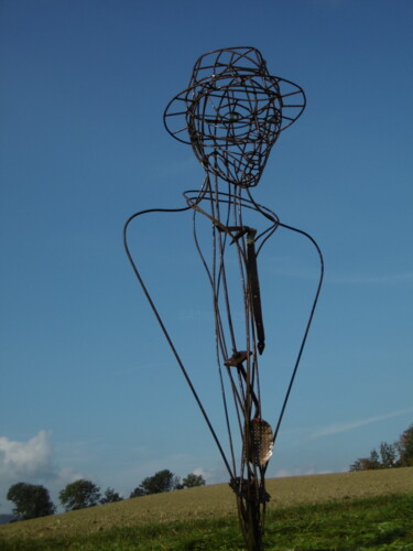 Sculptuur getiteld "Franky Boy" door Mirko Siakkou-Flodin, Origineel Kunstwerk, Draad