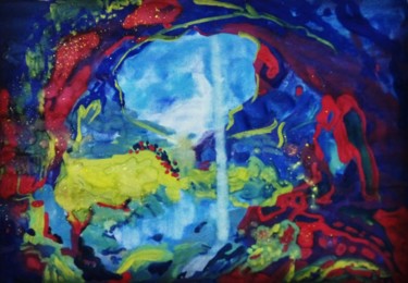 Painting titled "Cave" by Wednesday Ho, Original Artwork, Pastel