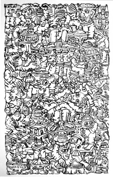 Drawing titled "Multifaceted." by Eric G. C. Weets, Original Artwork, Ink
