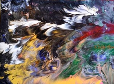 Картина под названием "winged bird. / Wefa…" - Wefag Ibrahim, Подлинное произведение искусства, Акрил