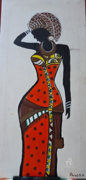 Painting titled "African" by Wefag Ibrahim, Original Artwork, Acrylic