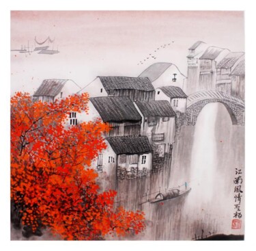 绘画 标题为“Jiangnan Country” 由Wei, 原创艺术品, 油