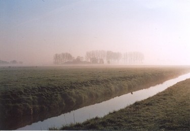 Photography titled "Foggy Dutch Landsca…" by Gerard Van Den Berge, Original Artwork