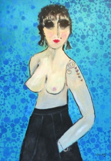 Aufbau mit dem Titel "femme au tatouage" von Lucienne Weill, Original-Kunstwerk