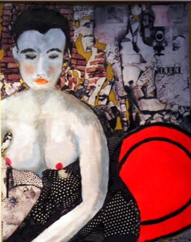 Installation intitulée "le fauteuil rouge" par Lucienne Weill, Œuvre d'art originale