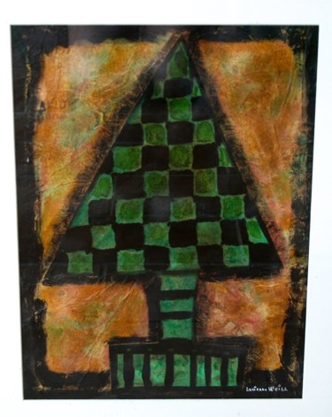 Collages intitulée "L'arbre Vert" par Lucienne Weill, Œuvre d'art originale