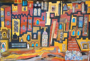 Collages intitulée "Morocco" par Lucienne Weill, Œuvre d'art originale