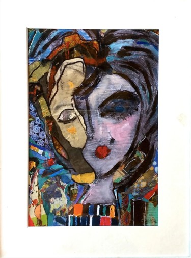 Painting titled "Visage" by Lucienne Weill, Original Artwork