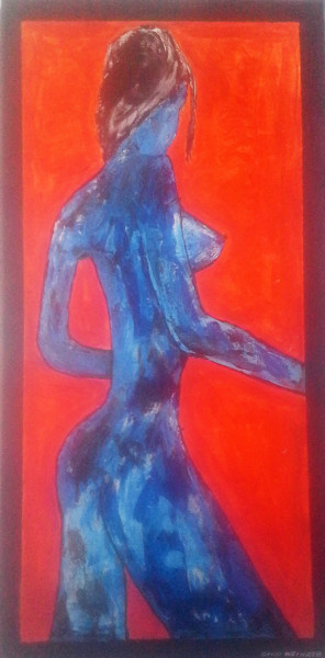 Painting titled "Nude, acrylic, canv…" by David Weinreb, Original Artwork, Acrylic