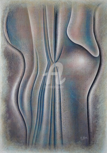 Painting titled "Torse" by Claudine Lux, Original Artwork, Acrylic