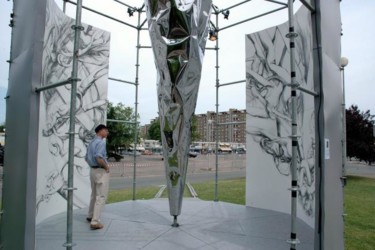 Skulptur mit dem Titel "Passage Suspendu" von Wela, Original-Kunstwerk