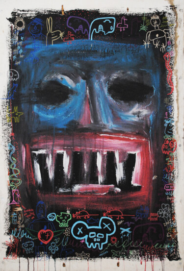 Schilderij getiteld "Scary monsters - no…" door Well Well, Origineel Kunstwerk, Acryl