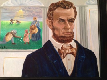 Malerei mit dem Titel "Lincoln's dream" von Carol Roberts, Original-Kunstwerk, Öl
