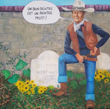 Peinture intitulée "Cowboy" par Wellos, Œuvre d'art originale, Acrylique Monté sur Châssis en bois