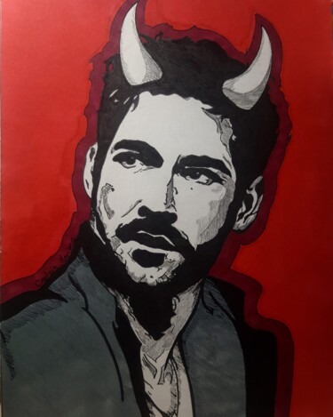 Drawing titled "Dessin Lucifer" by Captainmarimo, Original Artwork, Marker