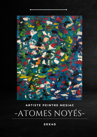 Peinture intitulée "Atome noyé" par Wendy Verger, Œuvre d'art originale, Acrylique