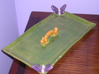 Sculpture titled "Plateau à sushi pap…" by Wendy Billot, Original Artwork