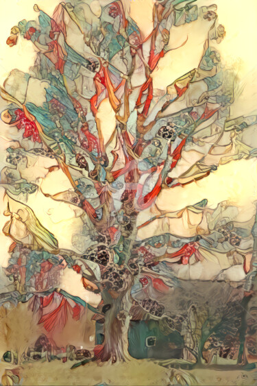 Digital Arts titled "Fairy Tree" by Redreamer, Original Artwork, Digital Painting