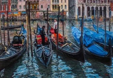 Картина под названием "Венеция" - Юрий Панцырев, Подлинное произведение искусства, Масло