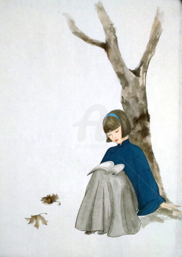 Peinture intitulée "Automne" par Wenjing Hu, Œuvre d'art originale