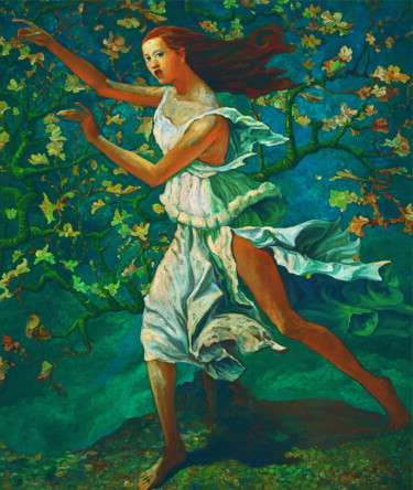 Painting titled "La Mélodie-190x160c…" by Wenwu Wen, Original Artwork, Oil