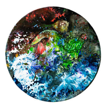 Картина под названием "Traver l’océan（Acro…" - Wenyu Zhu, Подлинное произведение искусства, Акрил