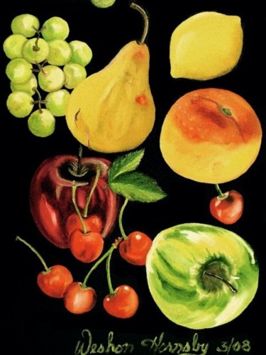 Painting titled "Falling Fruit" by Weshon Hornsby, Original Artwork